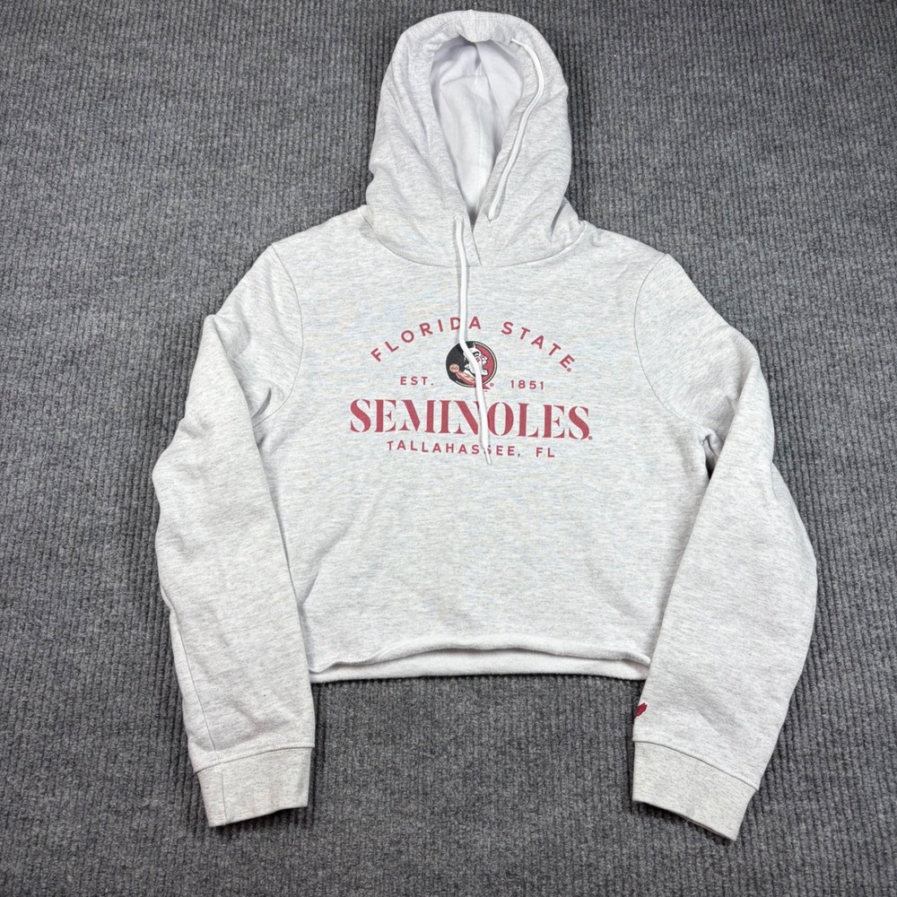 League Hoodie Womens S Florida State Seminoles Cropped Gray FSU NCAA